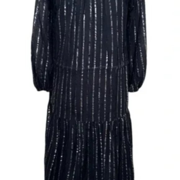 ISABEL MARANT ETOILE SILVER METALLIC STRIPES DRESS SIZE FR 36, US SMALL - Picture 4 of 5